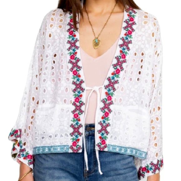 Johnny Was Nera Kimono, White - C45423-3 - Picture 1 of 2